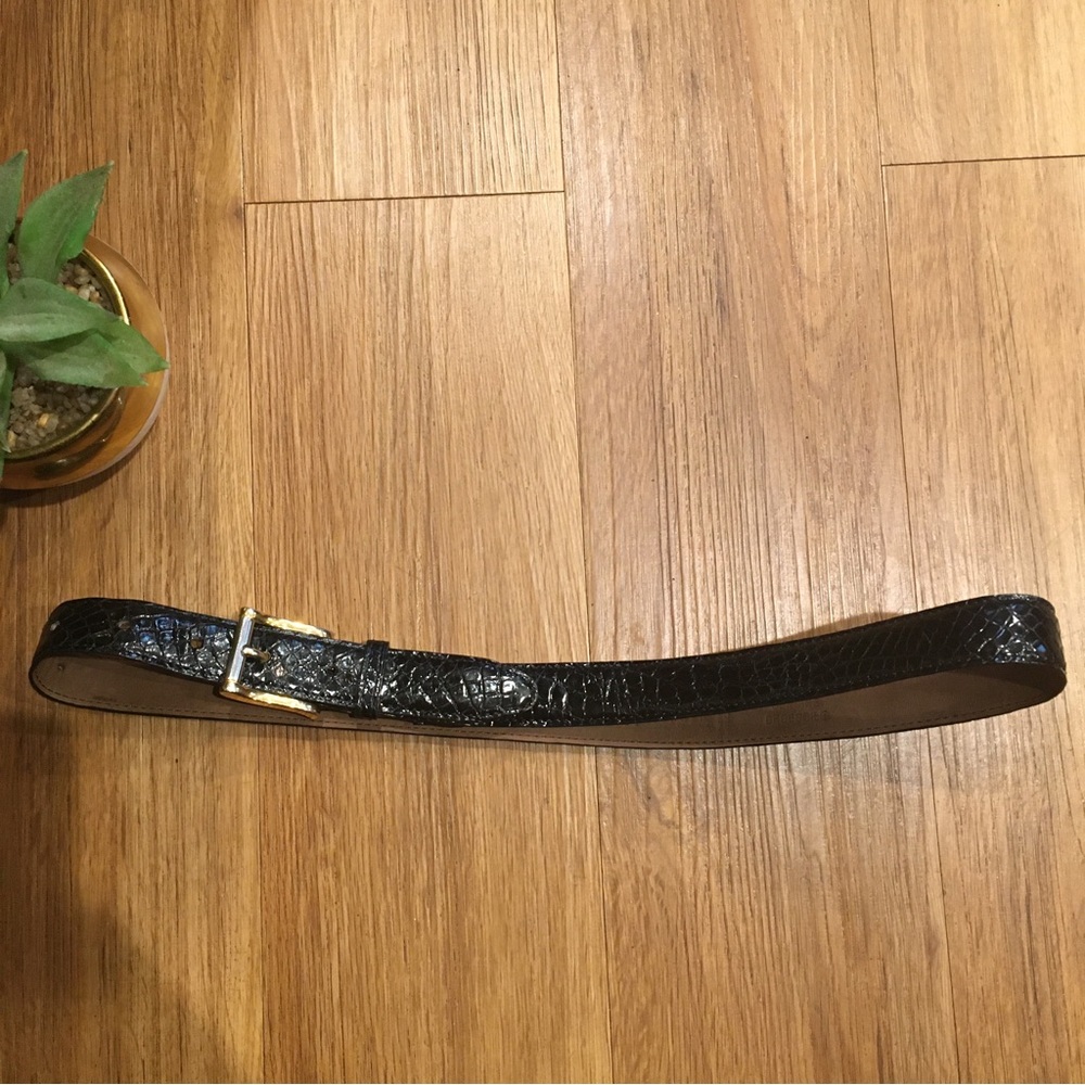 Kwanpen Black Genuine Crocodile Belt